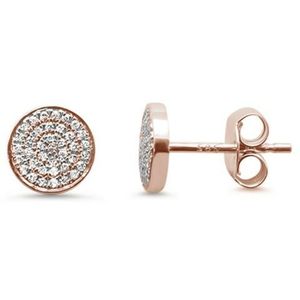 .16ct 14kt rose gold trendy micropave round disc d